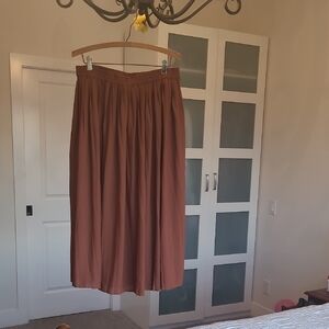 Chic A-Line Skort in Warm Brown
